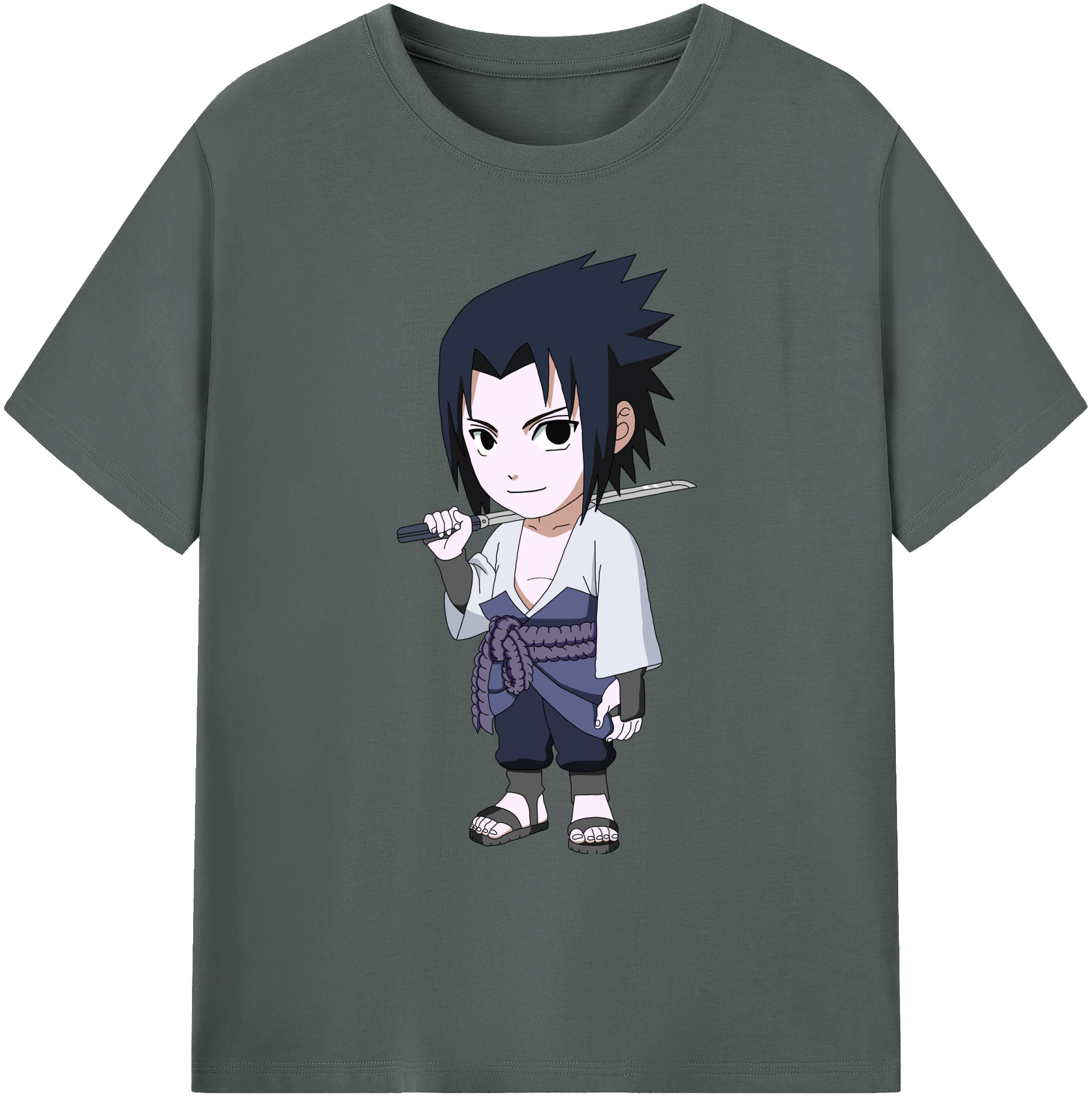 （画像用） NARUTO -ナルト- うちは サスケ Uchiha Sasuke 綿100％ メンズ半袖Tシャツ｜肌触りやわらか＆通気性